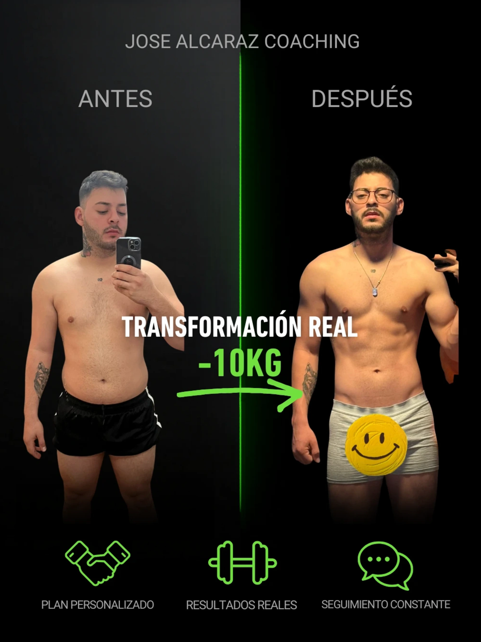Transformación real de Cristian: de no ir al gym a musculado con abdominales