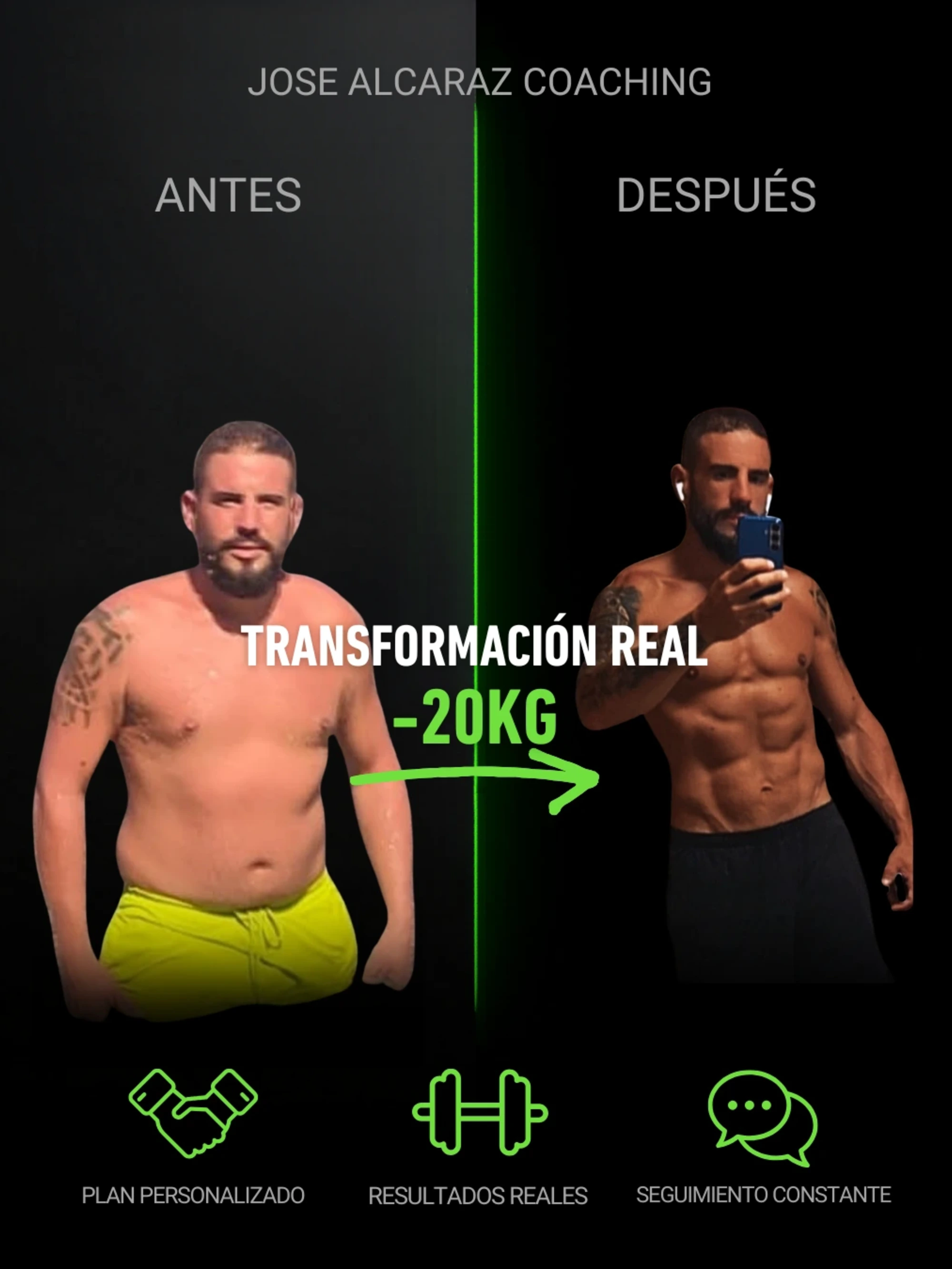 Transformación real de Miguel: de cero al físico de sus sueños